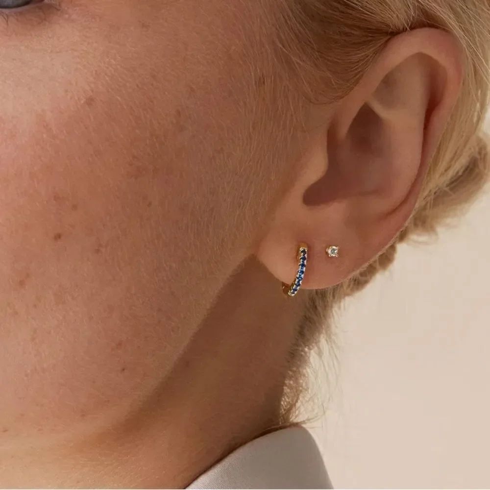 CZ Hoop Huggie Earrings